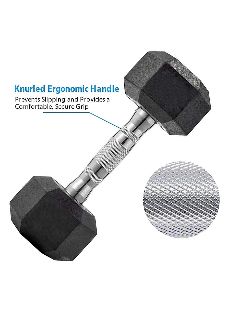 VIO 5 كجم دمبل هكس معدني مغطى بالمطاط بتصميم مريح لتدريب القوة ورفع الأثقال للتمارين الرياضية في المنزل للرجال والنساء عبوة من 1 - Image 5