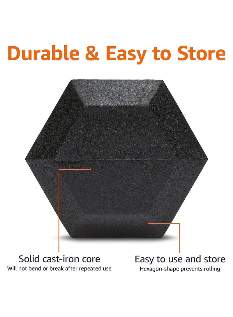 VIO 5 كجم دمبل هكس معدني مغطى بالمطاط بتصميم مريح لتدريب القوة ورفع الأثقال للتمارين الرياضية في المنزل للرجال والنساء عبوة من 1 - Image 4