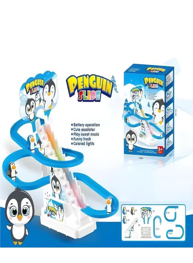 3-piece climbing-stairs penguin toy set, a cute small penguin-theme toy with lights and music from - Image 2