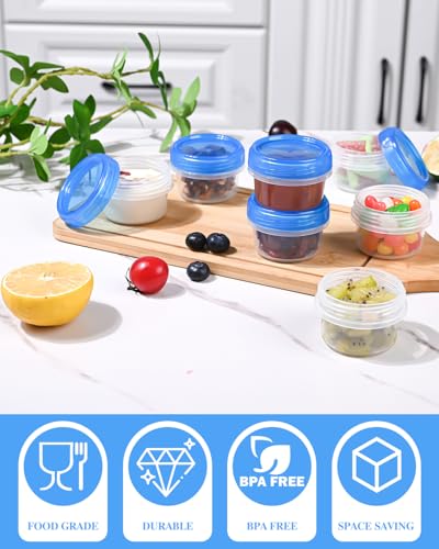 Atecare Salad Dressing Containers, [16 Pack*2 oz] Reusable Easy to Open Dressing, Condiment, Sauce, Dip Containers to Go With Leak-Proof Twist Top Lids, Bpa Free, Safe For Microwave, Freezer, Dishwasher - Image 2