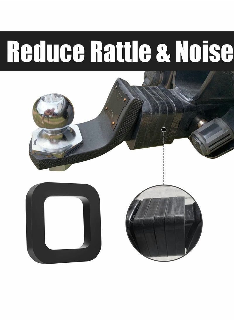 Hitch Receiver Silencer Pad, 2" Rubber Bumper for Towing and Adjustable Ball Mounts Eliminate Noise (4 Pcs, Black)