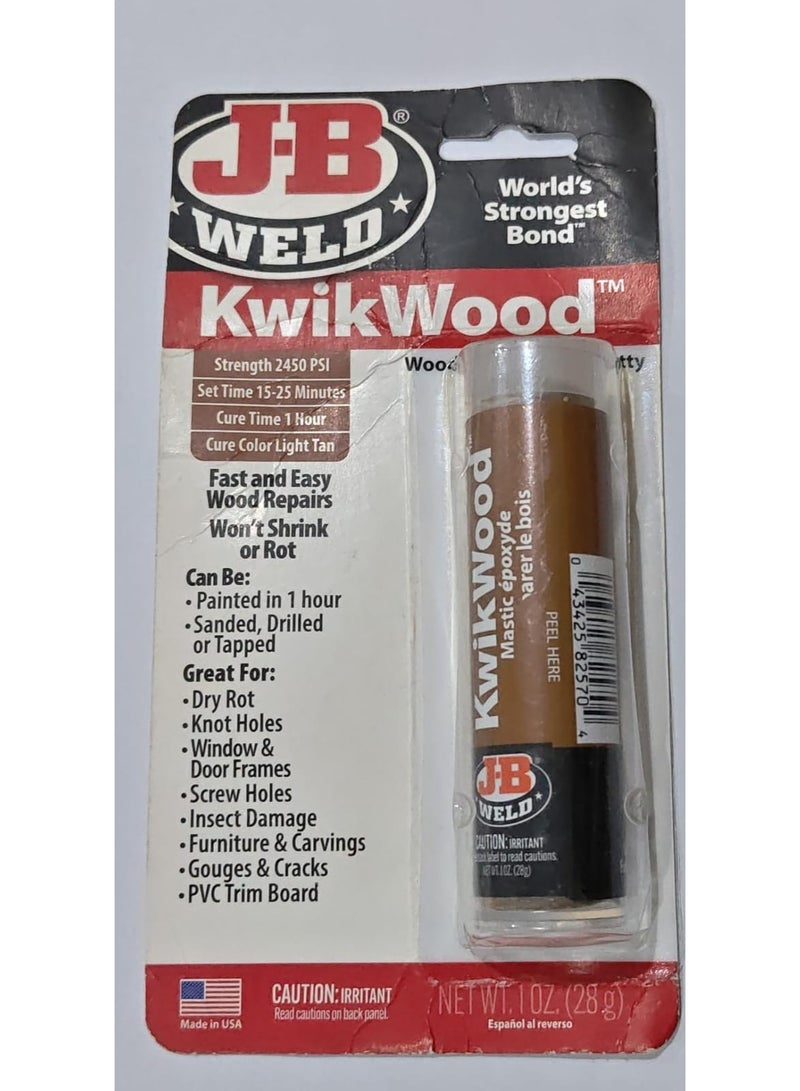 JB Weld KwikWood Epoxy Putty Stick for Wood Repair Fast Setting