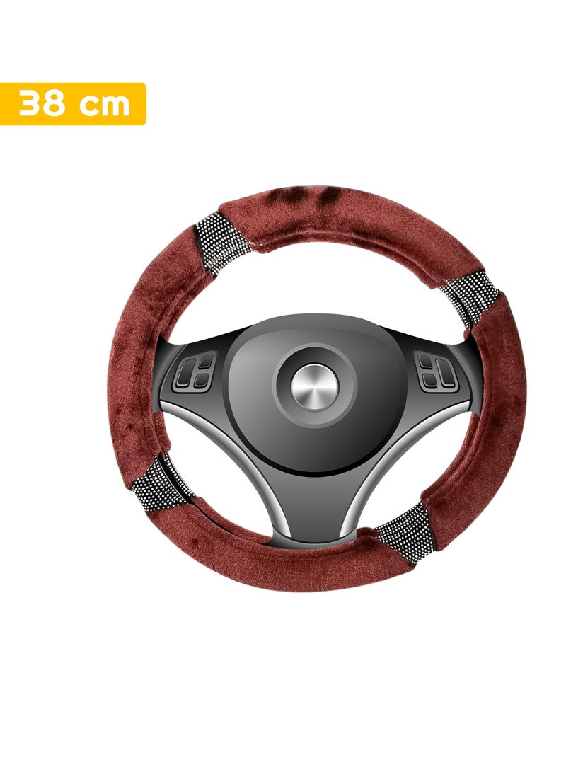Agc Premium quality Car Steering Cover Size Medium 38cm Fluffy Steering Wheel Cover Smooth Fur AGC - Image 5