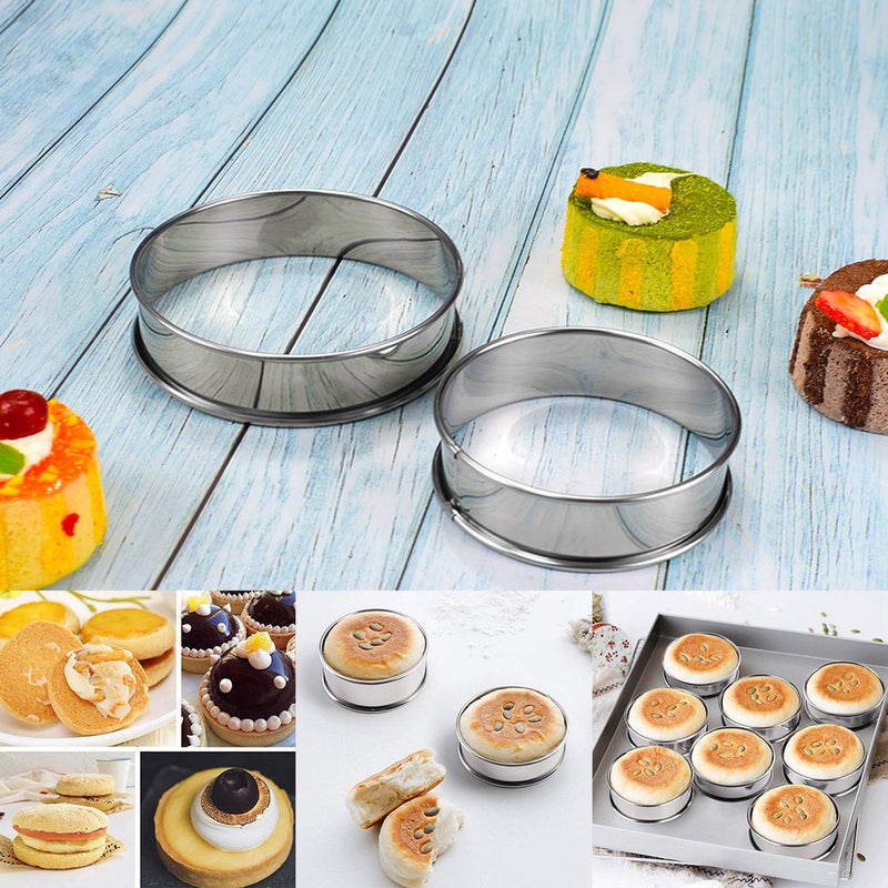 Round Square Oval Fruit Tart Ring Punching Tart Ring 304 Stainless Steel Tower Ring Mousse Cake Mold 8Cm - Image 3