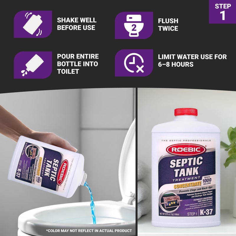 Roebic SMP-1000-PAK-1 Complete Septic System Maintenance Kit: 4 Quarts, Pack of 1, All-in-One Solution for Septic System Care - Image 3