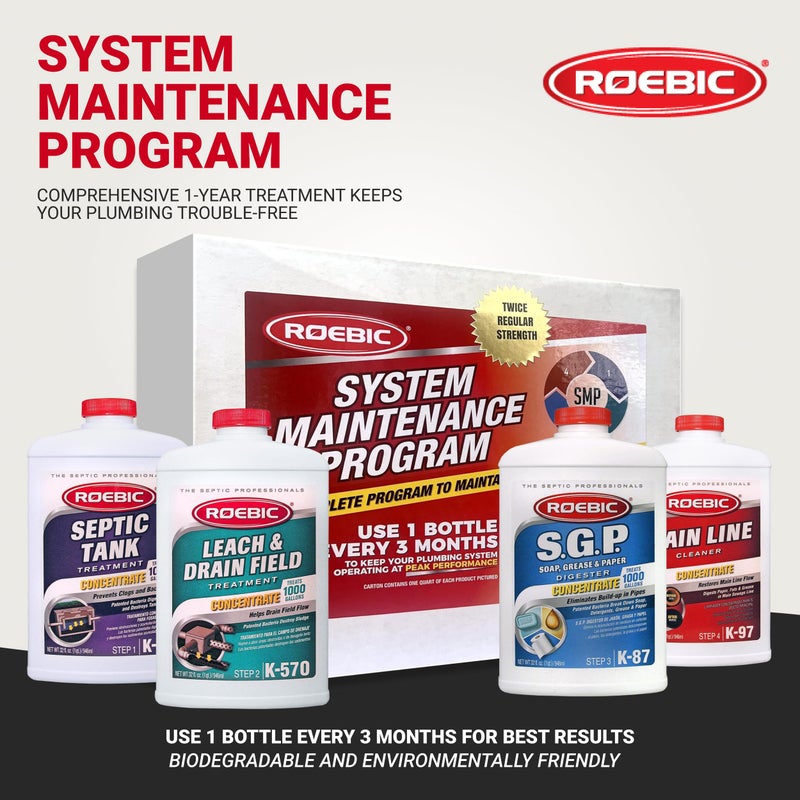 Roebic SMP-1000-PAK-1 Complete Septic System Maintenance Kit: 4 Quarts, Pack of 1, All-in-One Solution for Septic System Care - Image 2