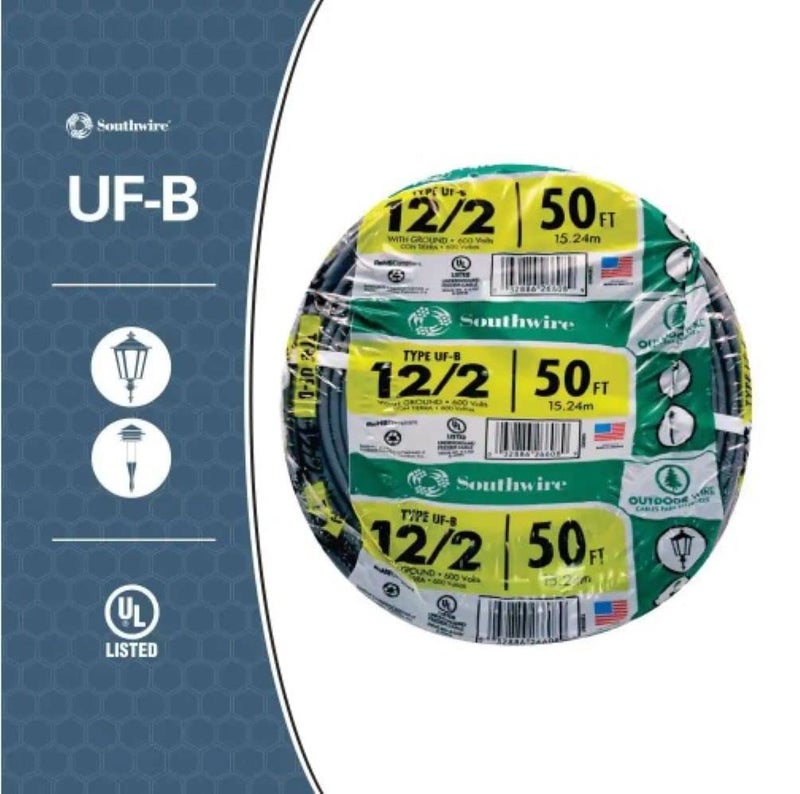 Southwire 13055922 12/2Wg Uf Wire 50-Foot Copper - Image 4