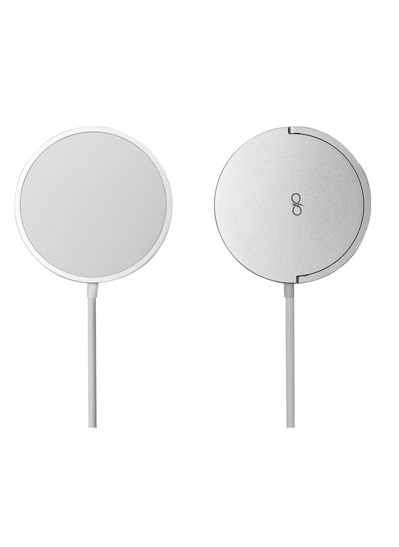 FORCE - Force Power 15W MagSafe Compatible Wireless Charger Stand function Lifetime Warranty White - Image 1