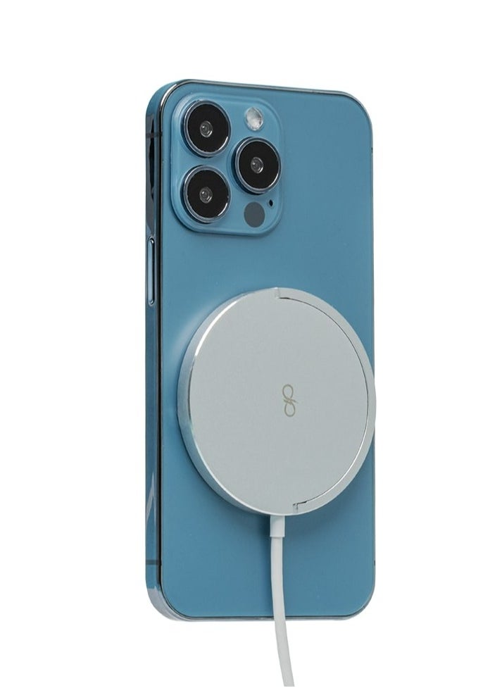 FORCE - Force Power 15W MagSafe Compatible Wireless Charger Stand function Lifetime Warranty White - Image 1