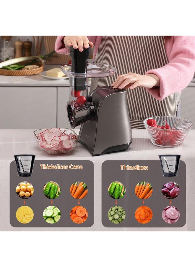ASLATT Electric Cheese Grater, Electric Cheese Grater, with One-Touch Control for Vegetables, Fruits, Potatoes, Electric Cheese Shredder, Salad Machine with 6 Accessories - Image 5