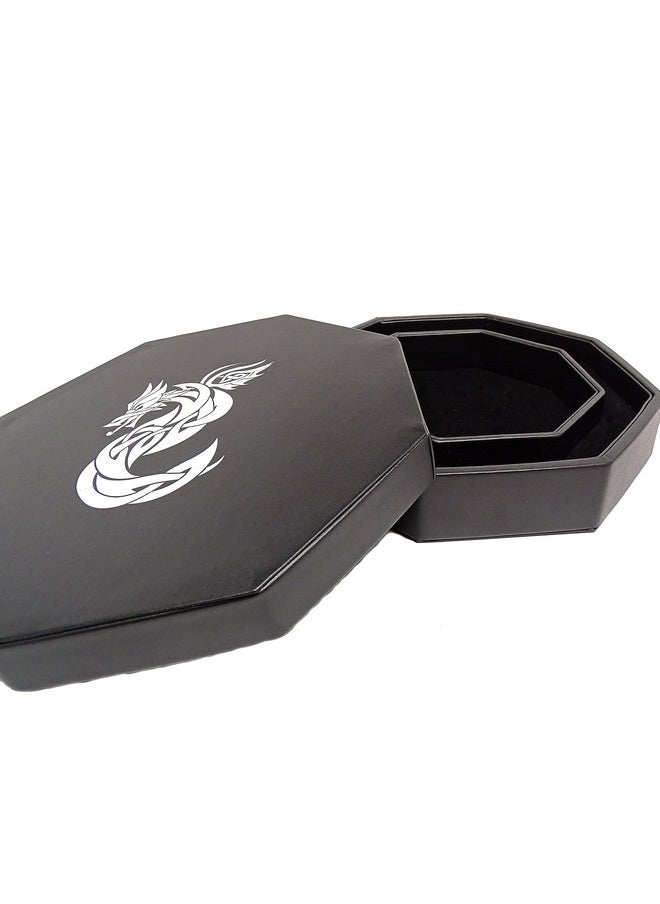 Easy Roller Dice Co. 8 Inch Dice Tray With Lid And Dice Staging Area Tabletop Dice Games (Celtic Knot Dragon)  - Image 1