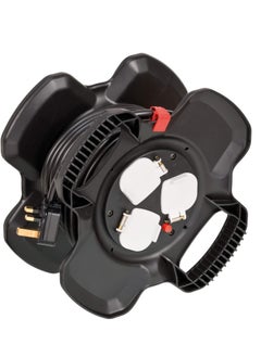 Brennenstuhl rubber cable reel with 3 earthed sockets with self-closing covers and 15m  - Image 1