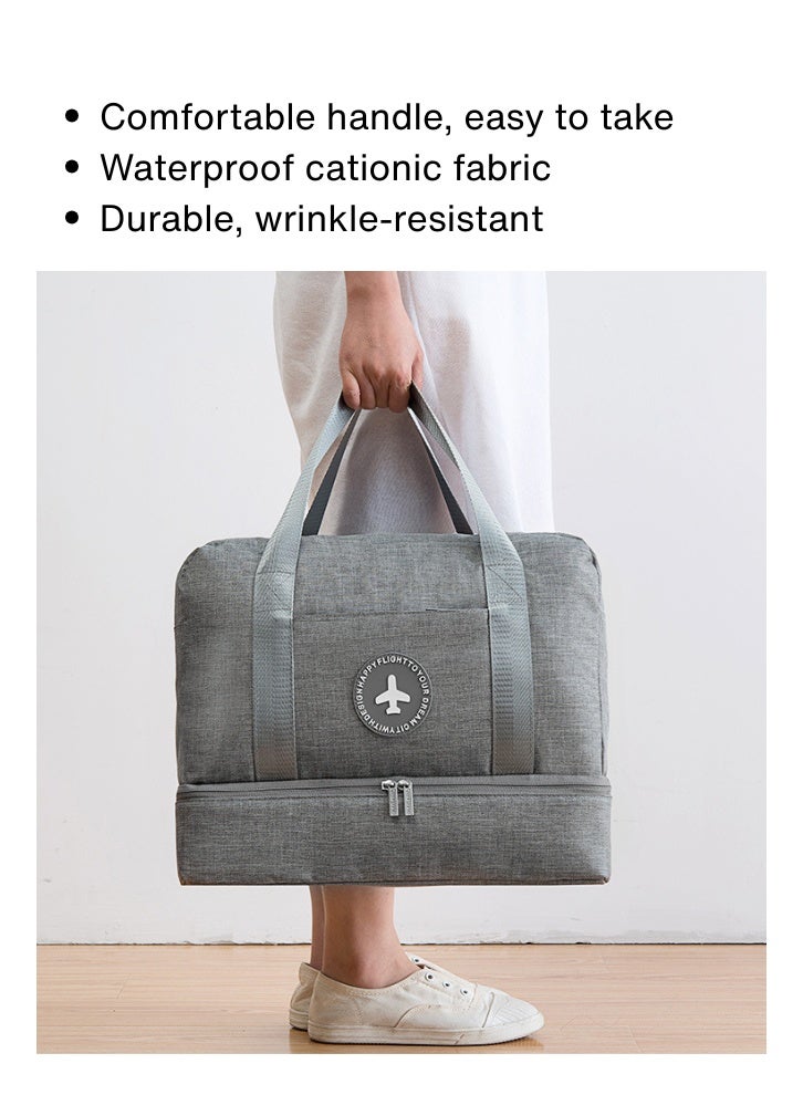 Large Capacity Travel Duffle Bag with Shoe Compartment & Wet Dry Separation, Multi-Functional Luggage Storage Bag, Fitness Bag,Waterproof Gym Tote Bag for Travel, Sports, Swim - Image 4