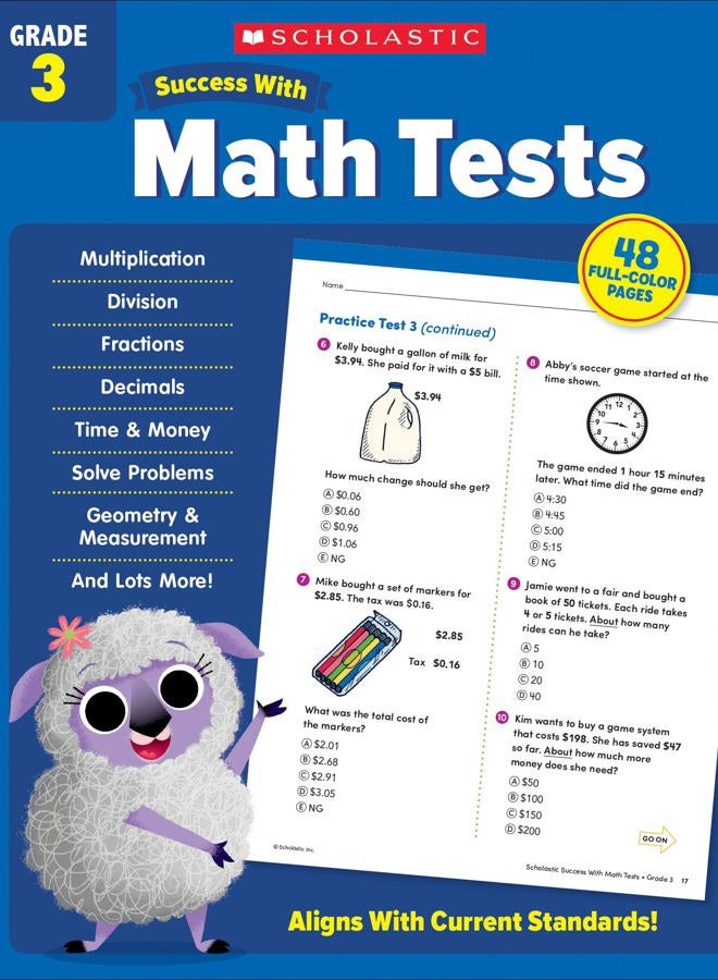 Success with Math Tests Grade 3 Workbook