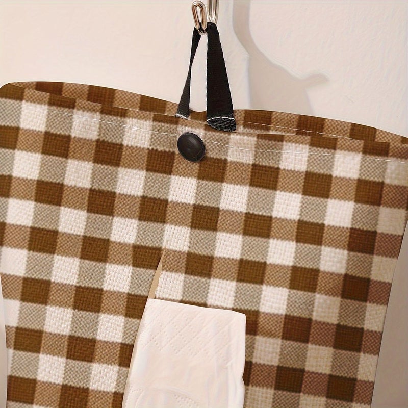 Checkered Pattern Tissue Box For Bathroom Living Room Decor Square Tissue Holder Home Accessories - Image 5