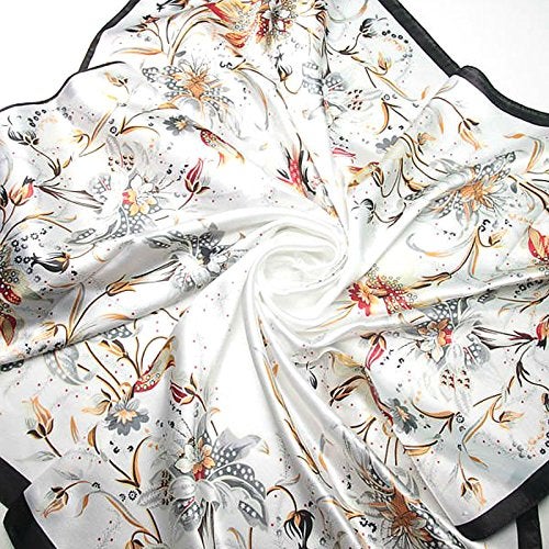 YOUR SMILE Silk Like Scarf Women's Fashion Pattern Large Square Satin Headscarf Headdress(11) - Image 3
