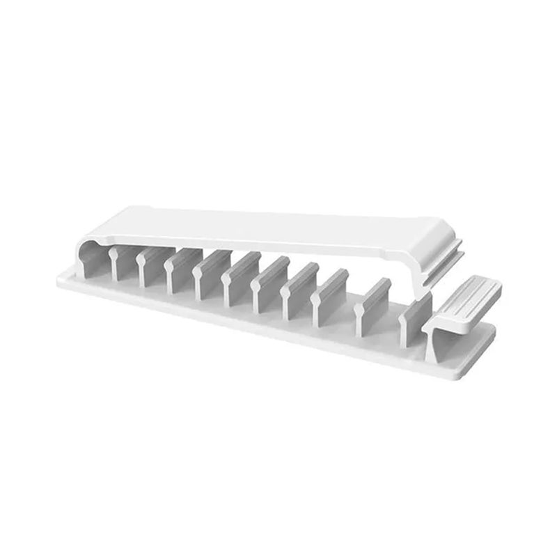 Cable Clips 10/28pcs Cable Organizer Clip Holder Charging Desk Management Fixing Clamp for Fastening Earphone Phone Charger(White,10pcs) - Image 1