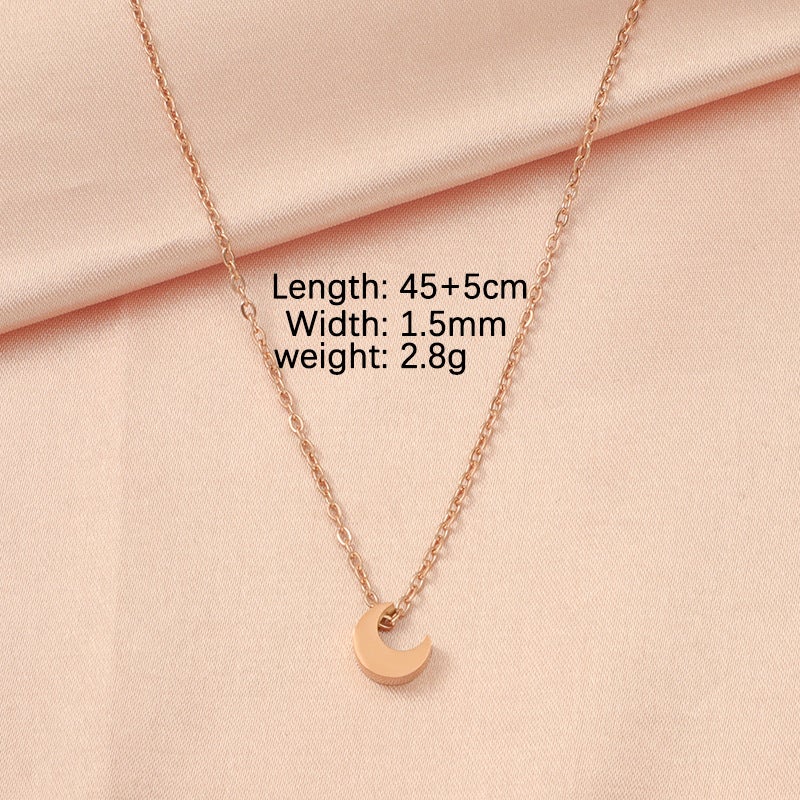 Generic Fashion Stainless Star Moon Heart Pendant Necklace Moon Furnace Rose Gold (MP101-2) 