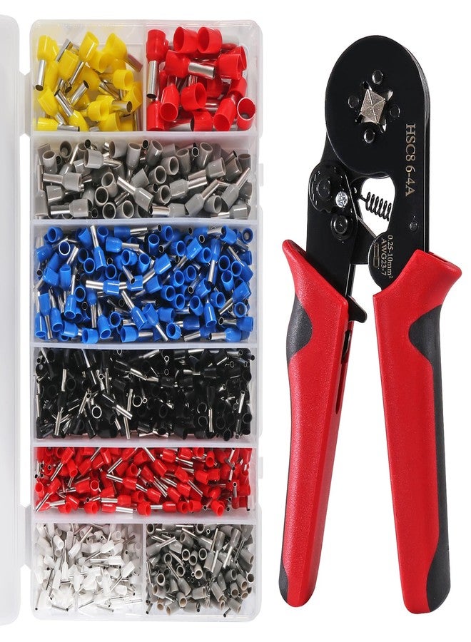 MELIFE 1251pcs Ferrule Crimping Tool Kit, AWG23-7 Self-adjustable Ratchet Wire Crimping Tool Kit Crimper Plier Set with 1250PCS Wire Terminals Crimping Connectors Wire End Ferrules Terminals - Image 1