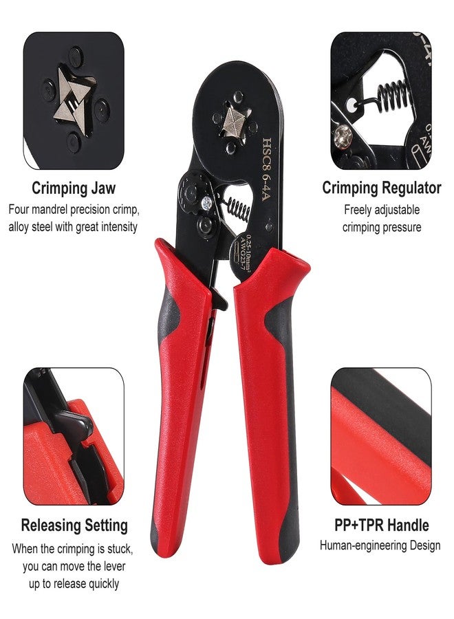 MELIFE 1251pcs Ferrule Crimping Tool Kit, AWG23-7 Self-adjustable Ratchet Wire Crimping Tool Kit Crimper Plier Set with 1250PCS Wire Terminals Crimping Connectors Wire End Ferrules Terminals - Image 4