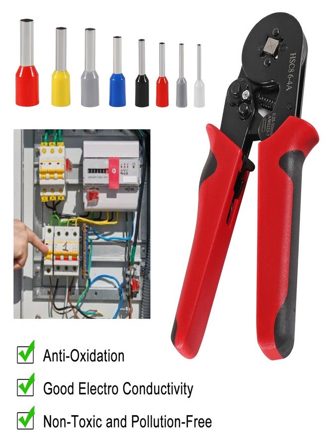 MELIFE 1251pcs Ferrule Crimping Tool Kit, AWG23-7 Self-adjustable Ratchet Wire Crimping Tool Kit Crimper Plier Set with 1250PCS Wire Terminals Crimping Connectors Wire End Ferrules Terminals - Image 3