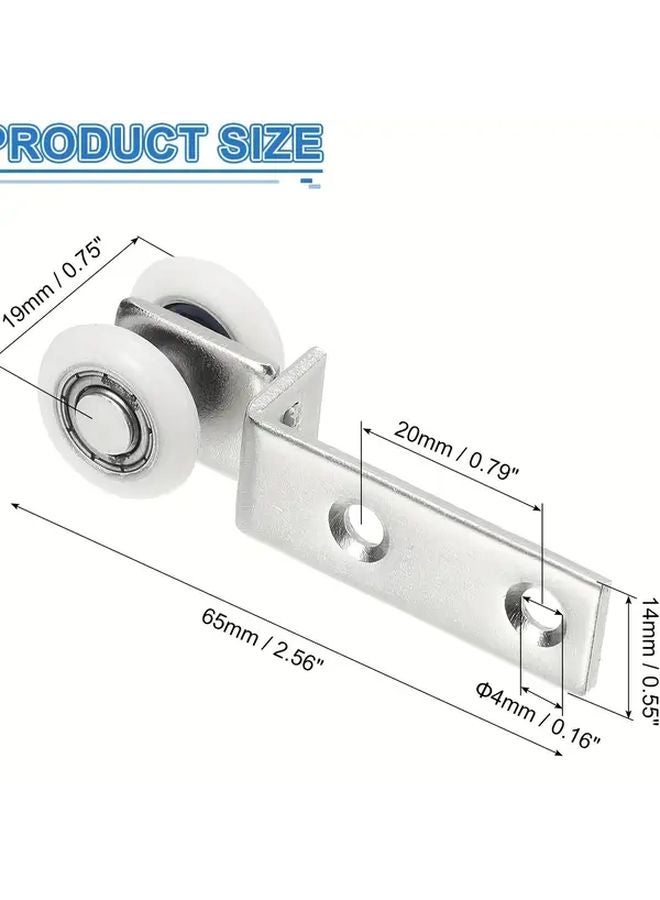 8 قطع من عجلات تعليق الستائر الثقيلة المصنوعة من الفولاذ المقاوم للصدأ مزودة بمحامل بتصميم ثنائي العجلات - Image 3