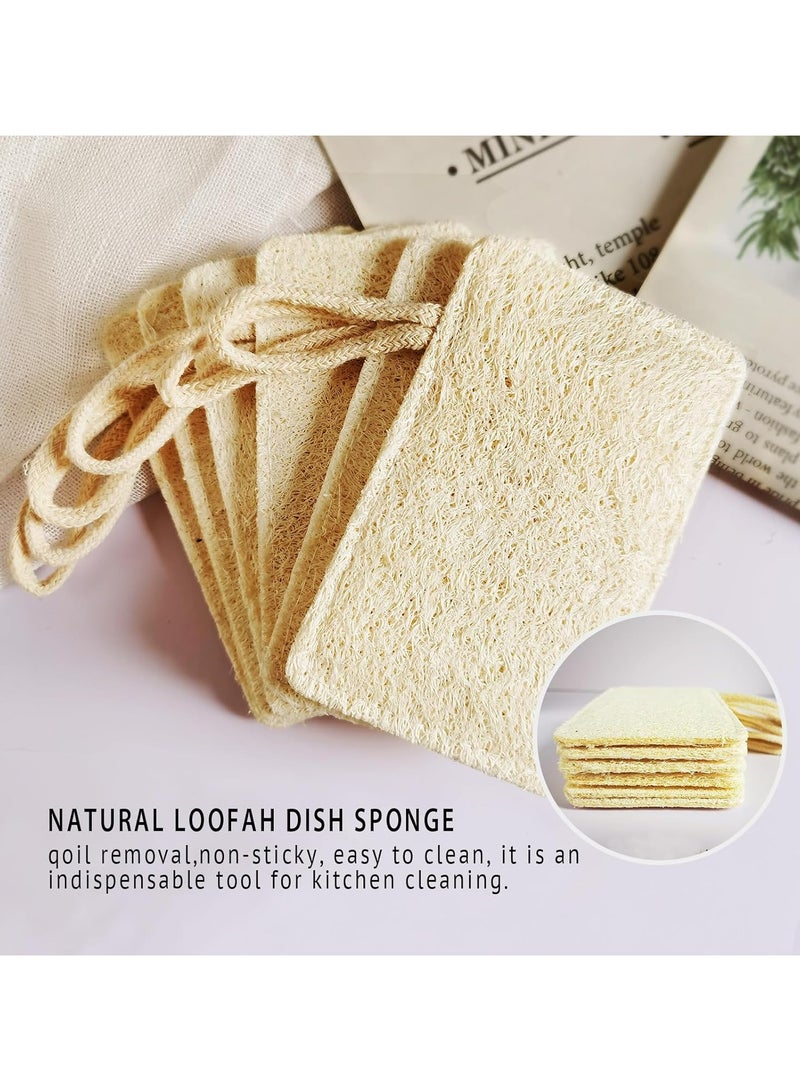 Oasisgalore 6Pack Natural Loofah Dish Sponges - Non-Scratch, Eco-Friendly & Biodegradable  - Image 3