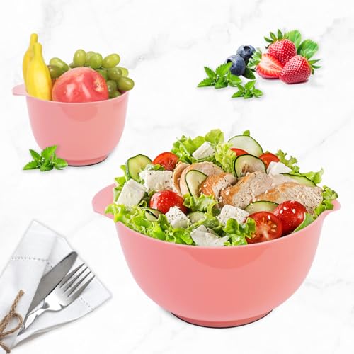 BoxedHome Nesting Plastic Mixing Bowl Set With Pour Spout, Microwave and Dishwasher Safe, BPA free Non-Slip Base, Set of 4 Size 1.7, 2.5, 3.5 and 4.5qt, Great for Prepping, Baking - Image 5
