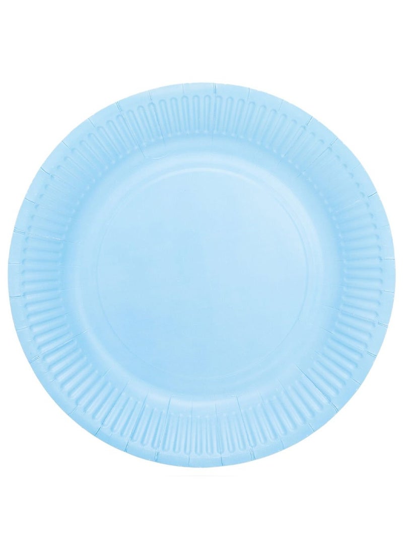 Disposable Paper Plates Light Blue 23cm 16-Pack