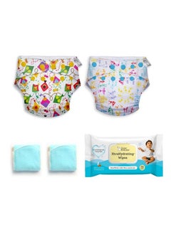 Superbottoms Pack Of 2 Cloth Diapers For Babies And Xtrahydrating™ Wipes 72 Pack Freesize Washable & Reusable Waterproof Adjustable Cloth Diaper For Babies From 5 17Kgs;Diaper With 2 Dry Feel Pad  - Image 2