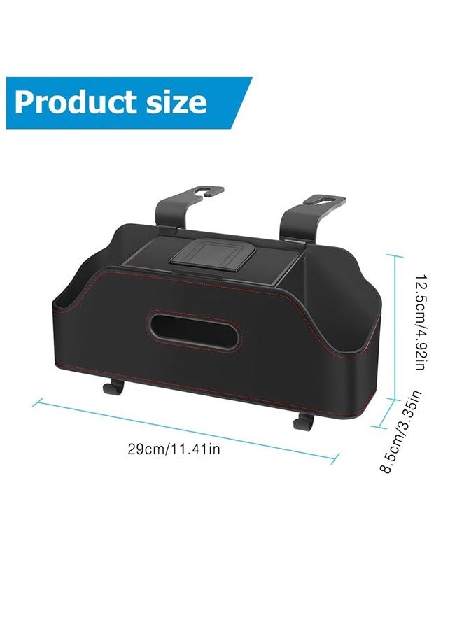 Multifunctional Car Back Seat Backrest Organizer Portable Tissue Box Wet Wipes Box Car 2-in-1 Water Cup Drink Holder Travel Phone Holder (with Hook) - Image 4