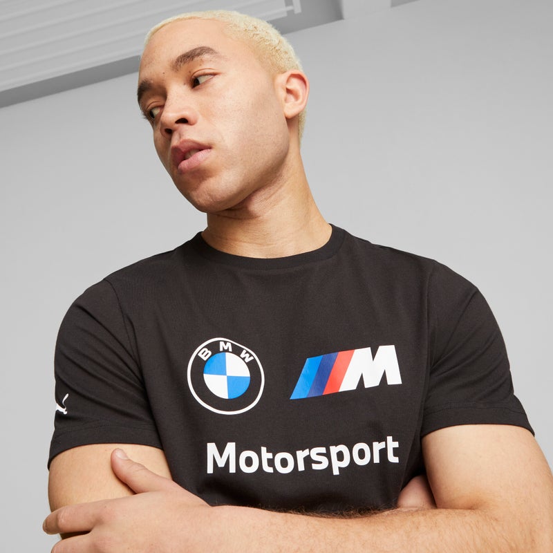 PUMA BMW M Motorsport Essentials Logo Mens Black T-shirt - Image 3