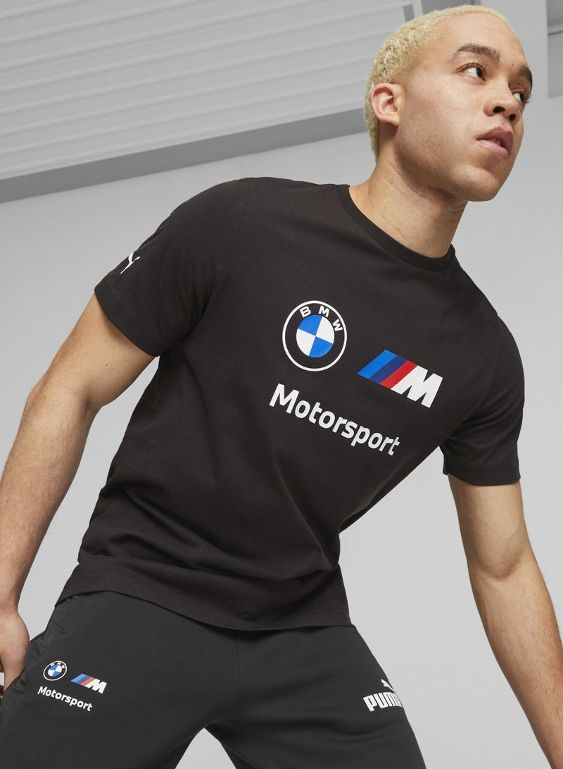 PUMA BMW M Motorsport Essentials Logo Mens Black T-shirt - Image 1