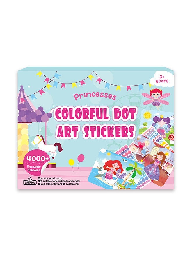 Colorful Round Dot sticker set, Princess DIY Decorative Stickers, Self-Adhesive Stickers for Kids, Interesting Stickers Home School Skateboard Guitar Decorative DIY Crafts - Image 1