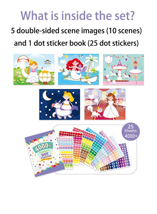 Colorful Round Dot sticker set, Princess DIY Decorative Stickers, Self-Adhesive Stickers for Kids, Interesting Stickers Home School Skateboard Guitar Decorative DIY Crafts - Image 3