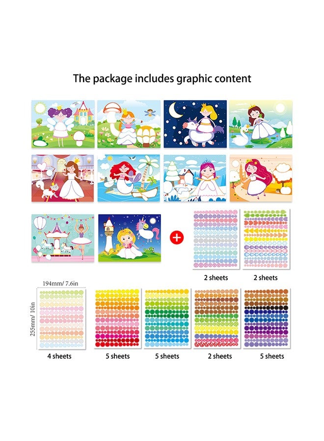 Colorful Round Dot sticker set, Princess DIY Decorative Stickers, Self-Adhesive Stickers for Kids, Interesting Stickers Home School Skateboard Guitar Decorative DIY Crafts - Image 4