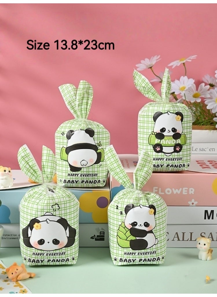 أكياس هدايا بطابع الباندا للحلوى والبسكويت والهدايا الصغيرة - أكياس هدايا حفلات لطيفة لأعياد ميلاد الأطفال وحفلات استقبال المواليد والاحتفالات الأخرى (عبوة من 50 قطعة) - Image 1