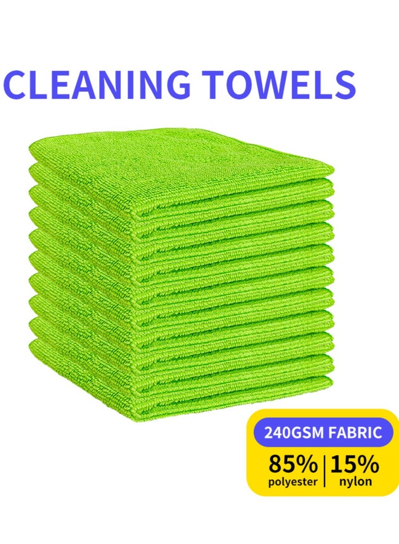 Microfiber Cleaning Cloth - 10Pcs (30*30cm) High Performance - 1200 Washes, Ultra Absorbent Weave Trap Grime & Liquid for Streak-Free Mirror Shine, Scratch Proof & Lint Free Cloth - Image 1