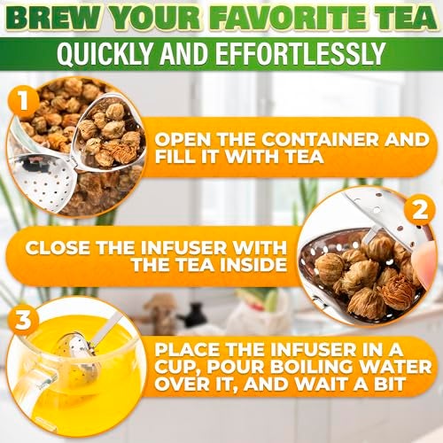 KETAR 10 Pcs Heart Tea Infuser for Loose Leaf Tea Steeper – Rust-Resistant Stainless Steel Strainers with Secure Clasp, Easy Brewing Design, Keeps Loose Leaves Contained | Suitable for Parties & Gifting - Image 5