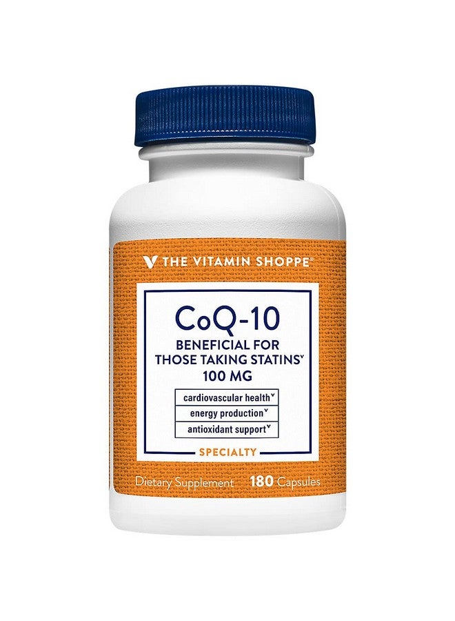 The Vitamin Shoppe CoQ-10 100mg - Beneficial for Those Taking Statins - Supports Heart & Cellular Health and Healthy Energy Production, Essential Antioxidant - Once Daily (180 Capsules) - Image 2