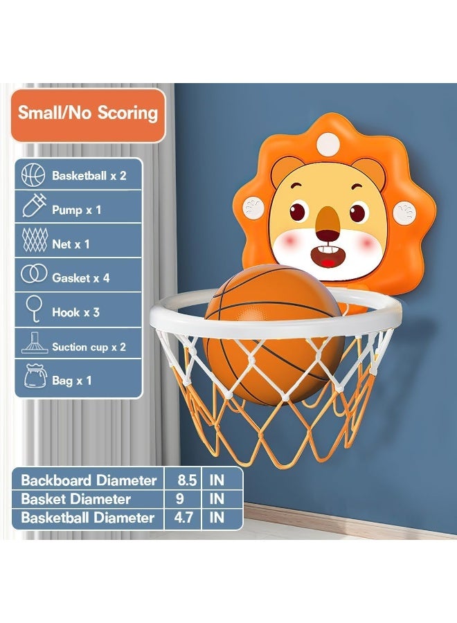 Indoor Mini Basketball Hoop for Toddlers Kids Boys Age 1-3-5 Bedroom,Adjustable Height,Space-Saving,Christmas Birthday Gifts Toy for Boys 4-6,Toddler Toys Age 2-4 orange (Small/No Scoring) - Image 2