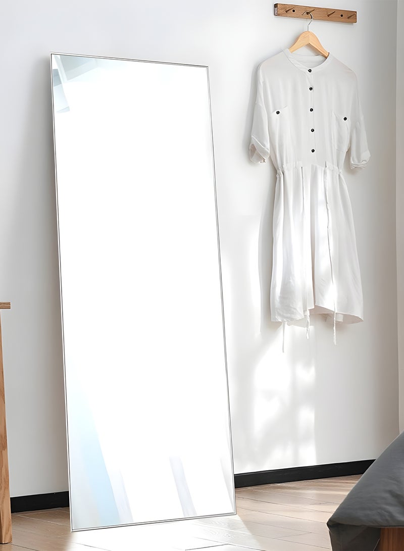 Taimi Large mirror with elegant design 160x50cm - Full length mirror with White metal frame and back stand - Its wonderful design is suitable for living rooms, dressing rooms and bedrooms - Image 2