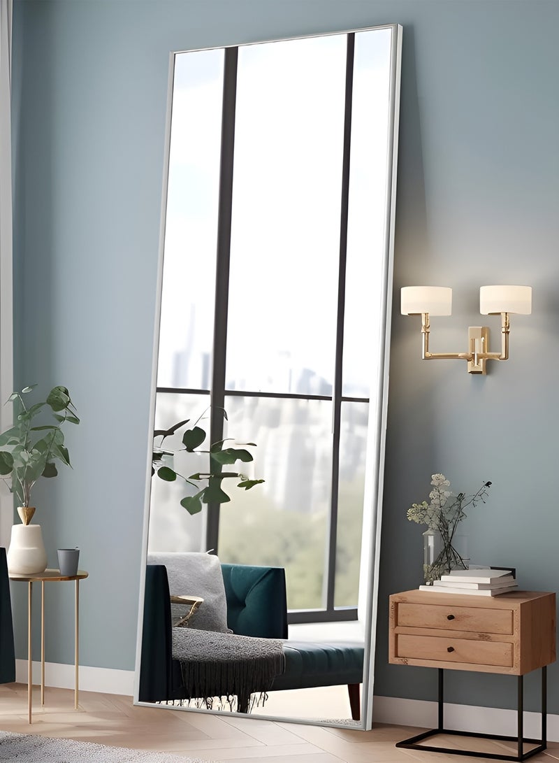 Taimi Large mirror with elegant design 160x50cm - Full length mirror with White metal frame and back stand - Its wonderful design is suitable for living rooms, dressing rooms and bedrooms - Image 4