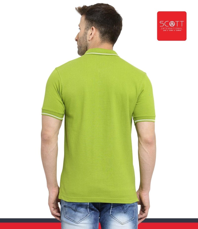 Scott International Polo T-Shirts For Men - Collar Neck, Half Sleeves, Cotton, Regular Fit Stylish Branded Solid Plain Tshirt For Men- Ultra Soft, Comfortable, Lightweight Polo T-Shirt, Multicolor - Image 2