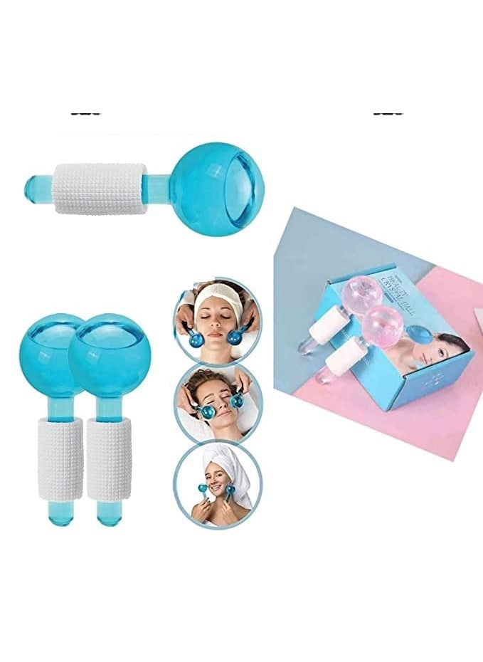 yorten Yorten 2pcs Ice Roller Globes for Face and Eyes Facial Cooling Massage Balls Energy Beauty Crystal Ice Roller Cooling Skin Massager for Redness Soothing Relief  - Image 5