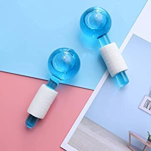 yorten Yorten 2pcs Ice Roller Globes for Face and Eyes Facial Cooling Massage Balls Energy Beauty Crystal Ice Roller Cooling Skin Massager for Redness Soothing Relief  - Image 1