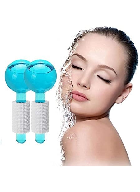 yorten Yorten 2pcs Ice Roller Globes for Face and Eyes Facial Cooling Massage Balls Energy Beauty Crystal Ice Roller Cooling Skin Massager for Redness Soothing Relief  - Image 4