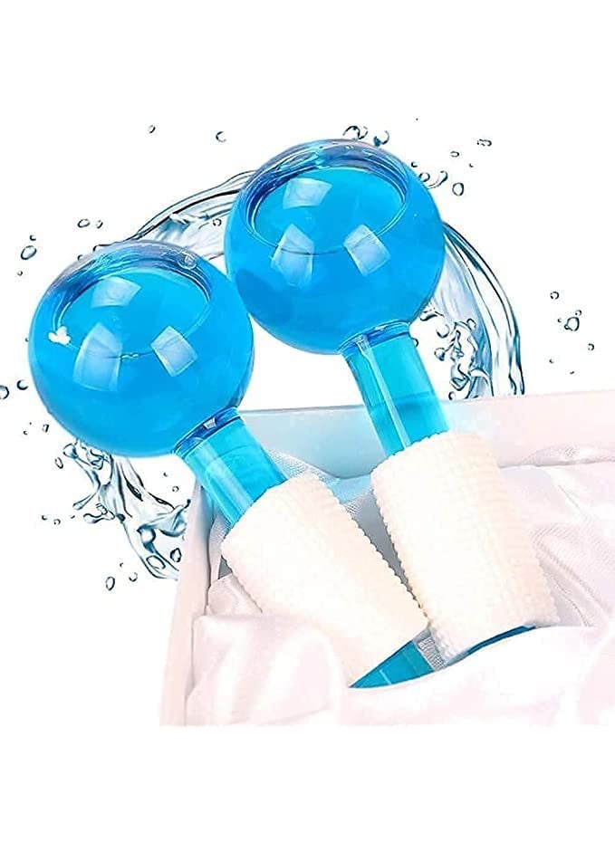 yorten Yorten 2pcs Ice Roller Globes for Face and Eyes Facial Cooling Massage Balls Energy Beauty Crystal Ice Roller Cooling Skin Massager for Redness Soothing Relief  - Image 2