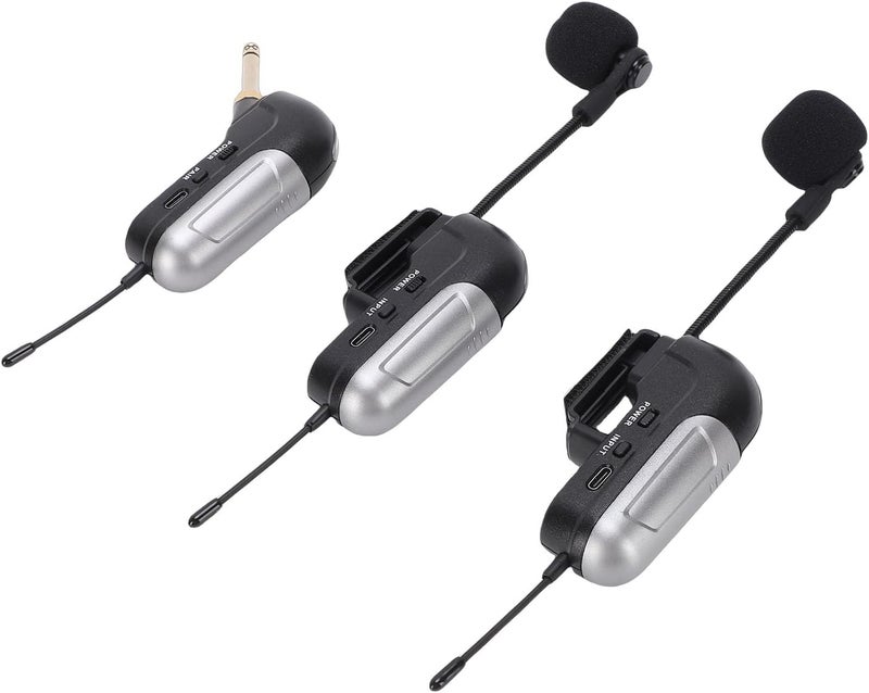 Instrument Microphone Receiver, Guitar Violin Cello Accordion Pickup, Stage Performance Live Noise Reduction Microphone with 30m Range & 6H Battery Life - Image 2