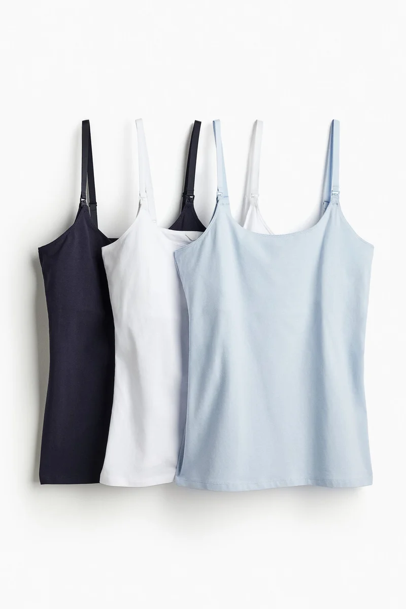 H&M MAMA 3-pack nursing vest tops